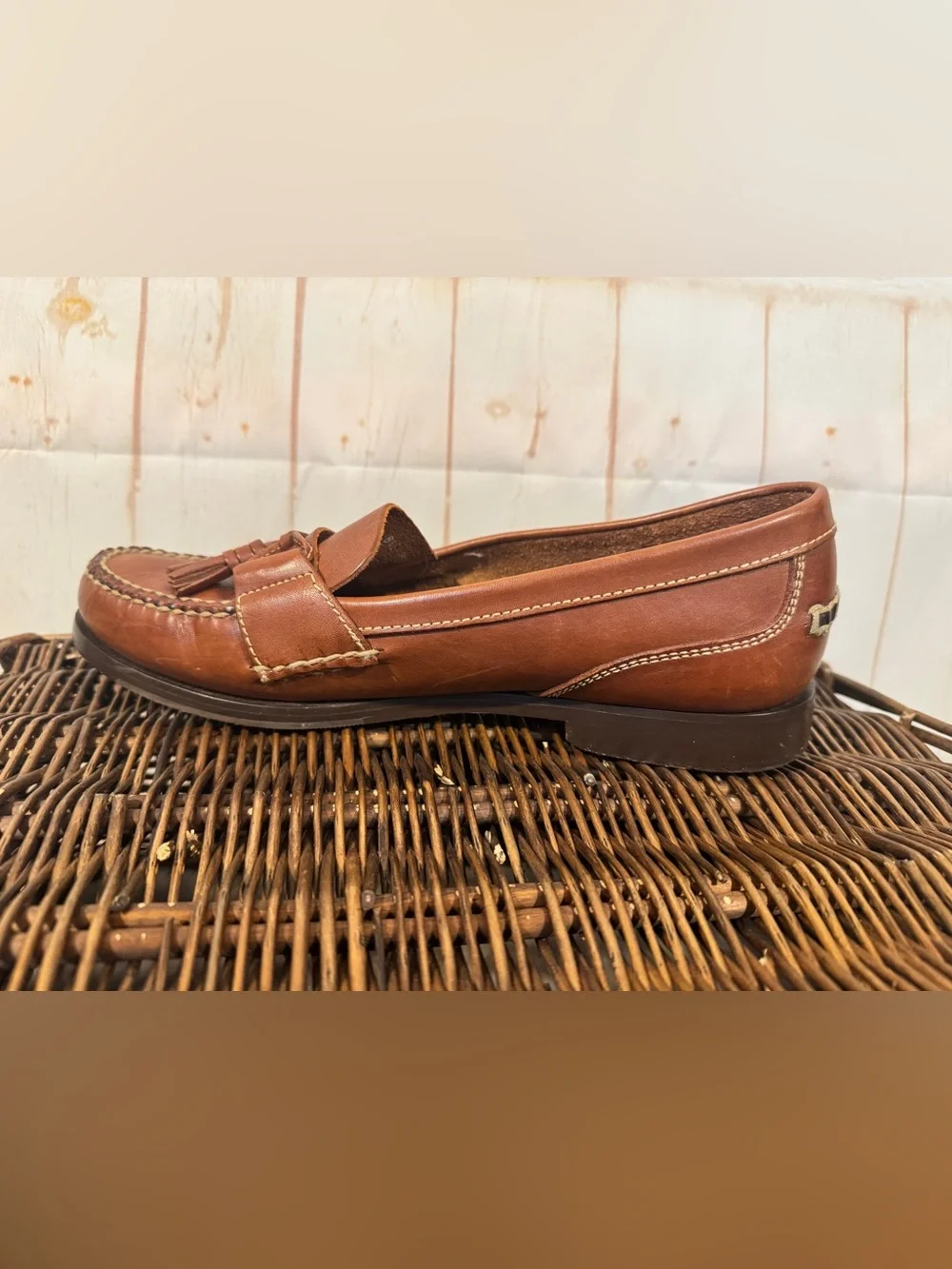 R. Bryant LTD Men’s Leather Loafers Shoes Luxury Boutique VA Tan Camel 8.5 M
